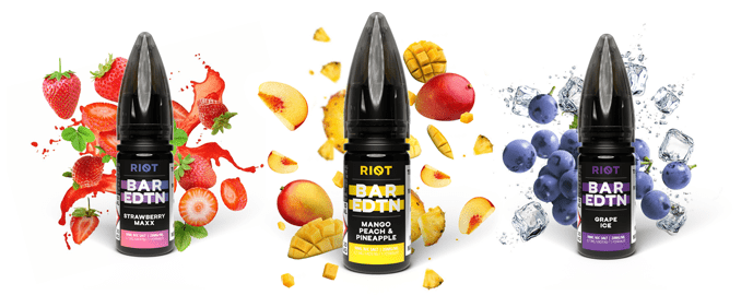 E-liquid Riot BAR EDTN Salt 10ml Cherry Fizz (Třešňová směs)